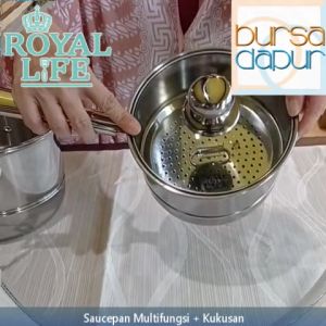 Royal Life Stainless Steamer Pan 16 cm / Panci Saucepan + Langseng