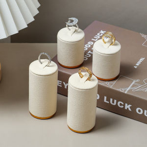 1pc ultra-fiber ring display stand velvet high and low ring metal base jewelry tower jewelry storage jewelry rack jewelry or