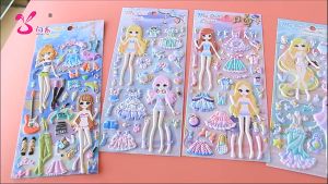 Babbie Doll Dress UP 3D Bubble Stickers Premium Quality Anak patung 3D Bubble stickers Tukar Baju Mainan Perempuan