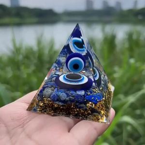 Kim Tự Tháp Orgone Mắt Quỷ Lapis Lazuli Quả Cầu Nhựa Pha Lê Tự Nhiên Trang Trí Nhà Cửa Đá Mắt Quỷ