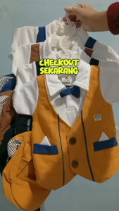 Setelan baju BRANDED ROMPI TUXEDO FREE TOPI SEPATU  anak laki laki  usia baby 3 sampai 12 bulan .