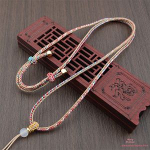 DIY Buddhist Style Gold-Toned Necklace Cord Pendant