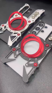 Nhôm không khung trường hợp đối với Nubia redmagic 10 Pro Red Magic 8 8S 9 9S Pro Giá đỡ điện thoại xoay chiều vỏ kim loại không có vành chống sốc Bìa