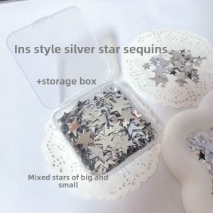 Silver Star Sequin Decorative Material Card Packaging Accessories Filling DIY Jewelry Nail Art Glitter Particle Decoration