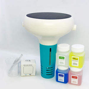 ตัวทดสอบคุณภาพสระว่ายน้ำลอยน้ำพลังงานแสงอาทิตย์ Wi-Fi 7ใน1 PH Tooi ใช้เกลือ EC อุณหภูมิคลอรีนทำงานเครื่องทดสอบมิเตอร์กับ Tuya