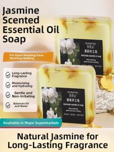 Jasmine Essential Oil Soap Handmade Rose Fragrance Long Lasting Scent Bathing Cleansing Hydrating Face Wash Soap Bar