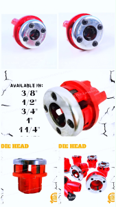 PIPE THREADER DIE HEAD REPLACEMENT DIE HEAD SOLO 3/8" 1/2" 3/4" 1" 1 1/4" 1 1/2" 2"