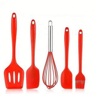 Spatula Silikon Set Peralatan Memasak & Baking Silicon Alat Masak Scraper Kuas Minyak Serbaguna