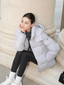 BOSIDENG | New Womens Winter Removable Hood Back-Waisted Stretch Slimming Short Down Jacket