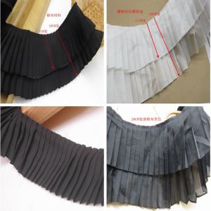 Clothing Accessory Laces 10cm Linen Cotton Cloth Pleated Lace Lace Skirt Edge Childrens Clothing Edge Black and White 2 Color Selection
