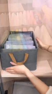 Large capacity drawer-style clothes storage box thick wear-resistant washable foldable clothes storage bag box
