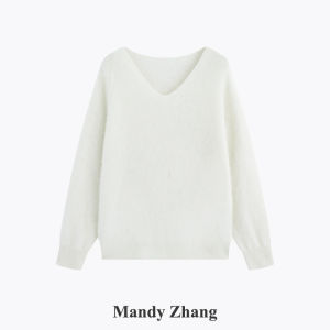 V-neck Luxurious Wool & Cashmere Knitwear Sweater