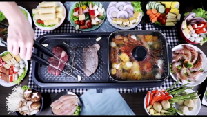 Cornell Large Table Top Grill & Hot Pot | CCG-EL98DT (Non Stick Steamboat BBQ Pan 火锅 Multi Cooker)