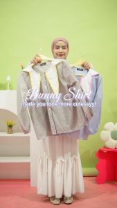 Mybamus Bunny Kemeja Stripe Atasan