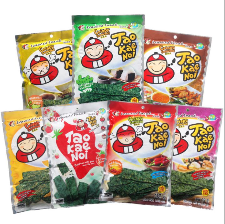 Thailand Imported Snacks Tao Kae Noi Crisp Seaweed Fried Seaweed Chips