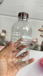 ขวดน้ำพลาสติก ทรงกลมเกลียว ความจุ 350 ML ปาก 29 มม. ฟรีฝาขวด ( แพ็คกล่อง )