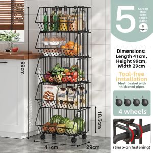 Multifunctional Free-standing Kitchen Storage Rack