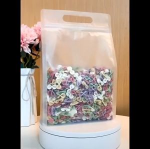 ถุงหิ้วข้อมือใส่อาหาร/ขนม พร้อมซิป ทนทาน หิ้วได้ รูดตั้งได้ 50 ใบ สำหรับเก็บเกี่ยวอาหาร