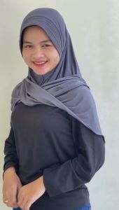Jilbab Segitiga Instan Pet Haura Jersey Label Gold / Hijan Instan Jersey Premium Warna Lengkap