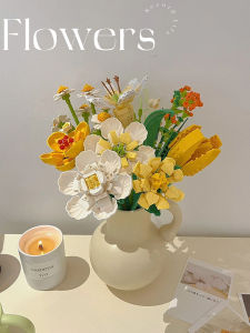 Tulip Artificial Flowers Decorative Bouquet for Living Room Bedroom Dormitory Plastic Petal Rose Flower Arrangement Home Decor