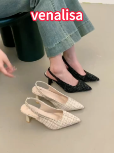 Venalisa Womens High Heels Pointed Shoes 3 inches Suitable For Office Leisure Travel Korean Version