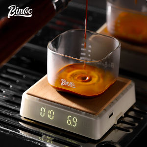 BINCOO Mini coffee electronic scale Italian hand coffee scale TYPE-C charging timing LED kitchen baking 3kg/0.1g high precision