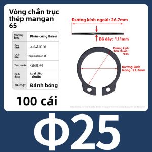 BAIRUITE | Vòng Kẹp Trục Loại A Thép Mangan Vòng Kẹp Trong Loại C Thép Không Gỉ Kẹp E Loại Co Dãn 65m