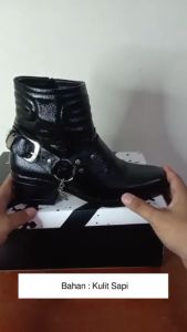 NEFF / Sepatu boot cowboy kulit pria premium / Sepatu biker touring motoris adventure koboy NEC 431