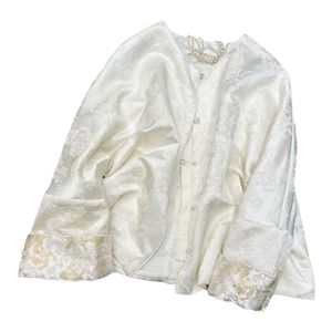 YUFUQING | New Chinese Style Womens White Jacket Short Design Sensation Retro Top Early Spring Small Size Sensation National Trend