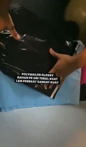 Kantong Packing LDPE POLYMAILER Besar 40X50 100 Pcs Warna Hitam - Putih - Silver Glossy