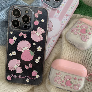 Cute Little Lamb Filming Phone Case Full Cover Protection Sparkling Powder Girl Heart Huawei Mate60 Xiaomi 14 Trendy Design