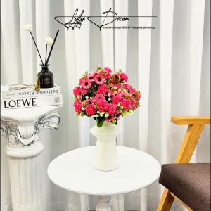[TẶNG BÌNH] 5 Cụm TẶNG Bình Cúc Điểm Tú Cầu 5 nhánh Trang Trí Phòng Khách. Hoa Lụa LyLy Decor