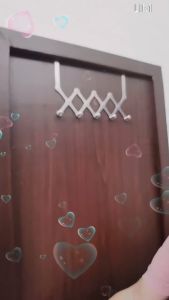 SG Door Hanger Stainless Steel Scalable Hanger 6 Hook Rack Towel Coat for Clothes