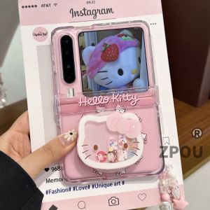 ZPOU Huawei PuraX Foldable Screen Phone Case with Magnetic Absorption Bracket And Lanyard Womens Style Creative Acrylic Protective Cover