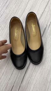 รองเท้าคัทชู รุ่น 63K61 รองเท้าคัทชูนักศึกษา หัวมน สูง 1.5 นิ้ว ซับฟองน้ำ ด้านข้าง เบอร์ 36-41