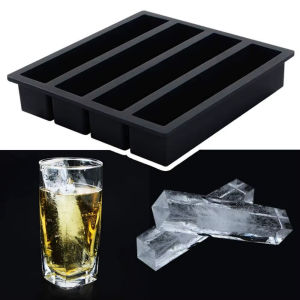 Large Ice Cube Tray with Lid Stackable Big Silicone Square Ice Cube Mold for Whiskey Cocktails Bourbon Soups Frozen Treats