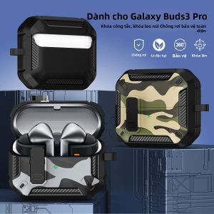 Ốp Lưng Chống Sốc Kiểu Ngụy Trang Thời Trang Cho Samsung Galaxy Buds 3 Pro Có Khóa - Vỏ Bảo Vệ Cho Buzz 3 Pro