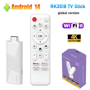 Android TV Stick H96 MAX RK3518 TV Stick Quad Core BT5.4 Wifi 6 Support 4K HDR Voice Remote Media Player Smart TV Stick 2GB 16GB