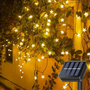 LED Outdoor Solar Star String Light Christmas Garlands Solar LED Fairy Lights Garden Wedding Party Decorations for Home Garden