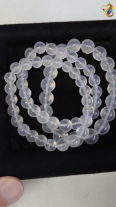 Premium Grade Natural Milky Starry Sheen Clear Quartz Bracelet