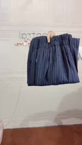 ZELANO. ORO PANTS STRIPE MOTIF SALUR. CELANA KULOT LOOSE WANITA HIGHWAIST BAHAN ANTI KUSUT SEMI WOLL