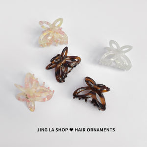 Elegant Small Butterfly Knot Hair Clip Womens New 2025 Summer Hair Clip Back of Head Shark Clip for Thin Hair Hair Accessories