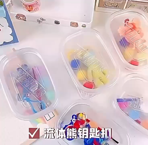 6 Colors DIY Fluid Bear Keychain Handmade Violent Bear Fluid Painting Toys Kids Gift Children
