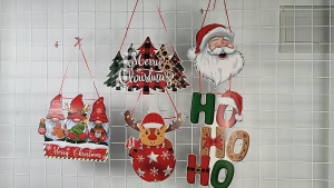 Merry Christmas Door Hanger Pendants Xmas Tree Hanging Oranment Santa Claus Snowman Christmas Decor