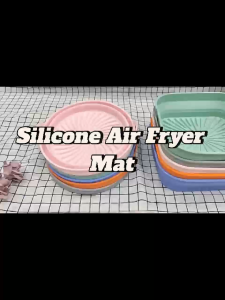 Foldable Silicone Air Fryer Mat / Foldable Airfryer Basket / Square And Round Baking Pan / Reusable Pot Rainbow Culture