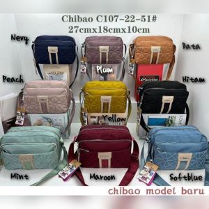 Tas Selempang Wanita CHIBAO KANVAS CB107-c-51 6Sleting