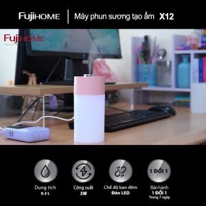 [Quà Tặng] Máy phun sương tạo ẩm xông tinh dầu mini cầm tay tích hợp đèn led decor 4 màu sắc