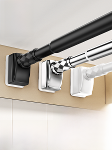 Stainless Steel Retractable Clothes Drying Rod Curtain Rod Wardrobe Support Bracket Bathroom Hanging Clothes Shower Curtain Rod