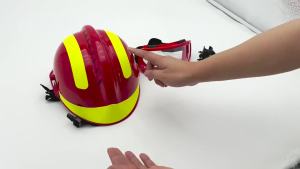Firefighter protective helmetEmergency rescue firefighting ABS helmet with headlamp and gogglesF2 safety rescue helmet