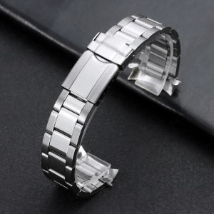 Dây Đeo Đồng Hồ Bằng Thép Không Gỉ Dành Cho Nam Nữ 18/19/20/22mm Vòng Đeo Tay Lặn Có Đầu Cong Phổ Thông Có Khóa Gập Tương Thích Với Rolex Seiko